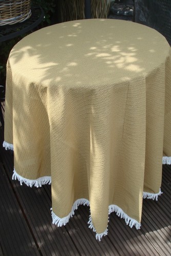 Tischdecke ocker oval - tischdecke,