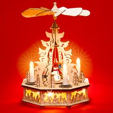 SIKORA P31 Holz Weihnachtspyramide elektrisch drehbar mit LED Beleuchtung