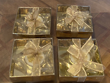 4 Teelichter Glas⭐️ Sterne  Ø 8 goldnem Glitzer festlich in Geschenkverpackung