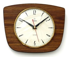 Vintage 25cm Junghans Wanduhr - German Formica Retro Mid Century Atomic Geschenk