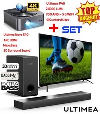 ULTIMEA Nova S40 TV Soundbar Dolby Atom + ULTIMEA P40 Projektor 4K Beamer 21000