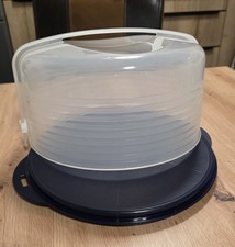 Tupperware Tortenbehälter mit Tragegriff dunkel Blau, Gebraucht.