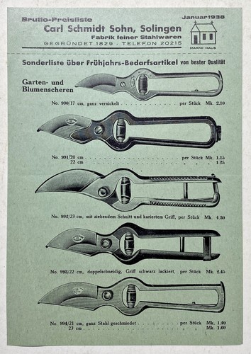 Solingen carl schmidt sohn - schmidt, /