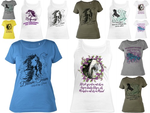 Pferde sprüche damenshirt - pferde,