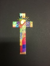 Verzierwachs Kreuz Bunt Sonne