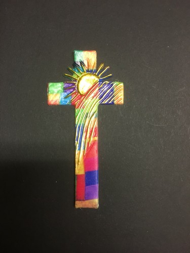 Verzierwachs kreuz bunt - verzierwachs, sonne