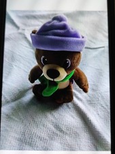 Original Lila Milka Bär, Mütze , Schal Stofftier Plüschtier ca.26cm braun