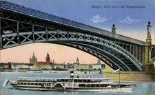 Ak Mainz am Rhein,  Blick durch die Straßenbrücke, Dampfschiff auf... - 4925943