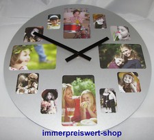 5er-Set  Fotogalerie Wanduhr Bilderrahmenuhr Foto Rahmen Uhr QuarzuhrALU-Design
