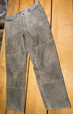 lässige Leder-Hose**lang**Gr. 26 (52)**schlammfarb.-hellbraun-beige*gerades Bein