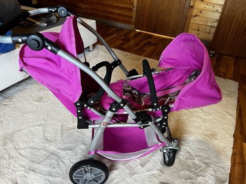 Pinker zwillings puppenwagen - pinker, zwillings-puppenwagen