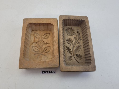 Butterform eckig geschnitzt - 2x,