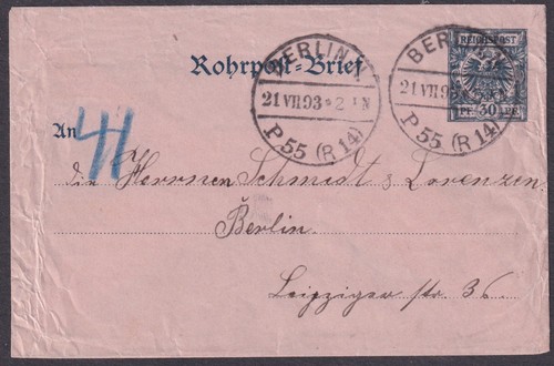 Rohrpost berlin nach - rohrpost, w