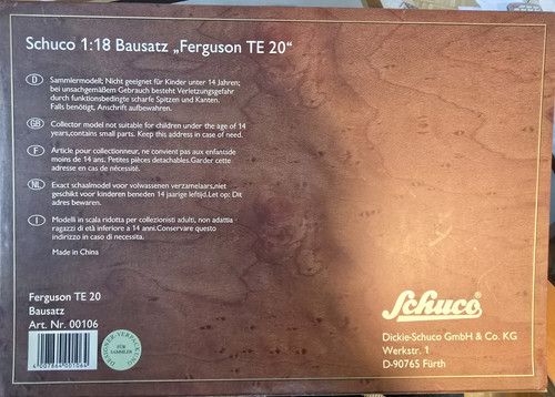 Schuco ferguson traktor - ferguson, te-20