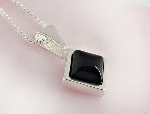 Onyx anhänger silber 925 - onyx,