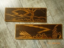 Wanddeko Wandbilder  Holz geschwärzt geritzt  afrikanische Motive