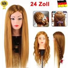 24"Echtes Haar Friseurkopf Übungskopf Frisierkopf Friseur-Auszubildende Friseure