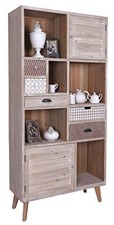 Standregal Antik Schrank Aktenschrank Holzregal Wohnzimmer Regal Schubladen