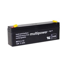 MULTIPOWER Bleigel-Akku 12V 2,2Ah Bleiakku AGM-Technik Accu 2Ah Bleivliesakku
