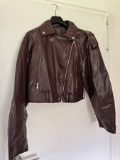 Damen Kunstleder Jacke braun