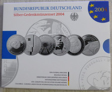 6x10 Euro-Deutschland- Gedenkmünzenset-2004-Silber-PP