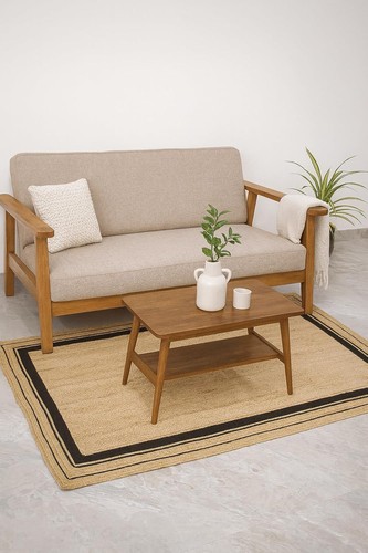 Handgeflechtter jute teppich - jute,
