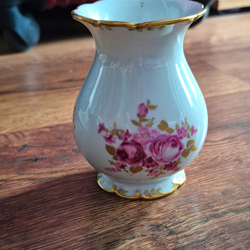 Porzellan vase weiß rosa mit - vase, weiß/rosa