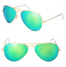 Ray Ban SONNENBRILLE GOLD GRÜN SPIEGEL RB 3025 112/19 58 AVIATOR 3026 BRILLE NEU