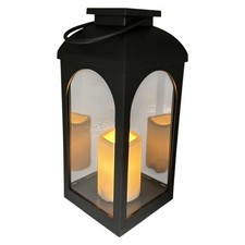 Solar Laterne schwarz mit LED