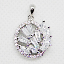 Mixschliff Cubic Zirkonia Anhänger 925 Silber 585 Weißgold vergoldet