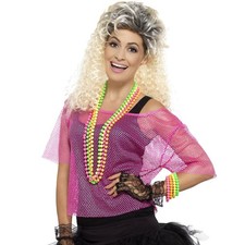 80er Jahre Netz-Shirt Pink