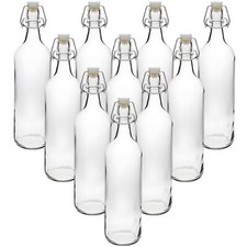 10 x Glasflasche 1 Liter Wasserflasche mit Bügelverschluss KUN Bügelflasche
