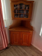 Vitrinen Eckschrank Eiche rustikal 