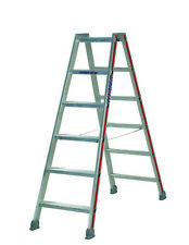Hymer Alu Stehleiter 2x3 Stufen Doppelleiter, Klapptritt, Hähe 70 cm, Stehleiter