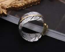 B37 Ring Feder mit Prägung auf der Innenseite 925 Sterlingsilber