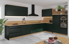 Eckküche VELDEN Küche 365x270cm eiche artisan smaragdgrün supermatt 80725304