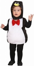 Kinderkostüm Pinguin Overall mit Kopfbedeckung 90-104 cm Fasching