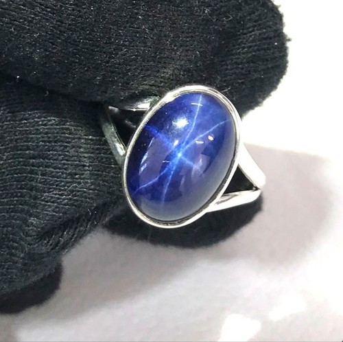 Blauer stern saphir ring - blauer,