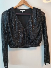 H&M Wickelbluse mit Pailletten