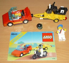 Lego City 6644 Auto + Anhänger + Motorrad v. 1990 + OBA