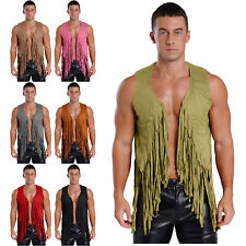 Herren Weste Cardigan Jacke Retro Outfits Steampunk Erwachsener Hippie Cowboy