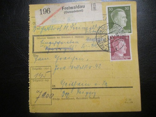 2583 reich paketkarte aus - #2583,
