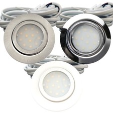 3W LED Einbauleuchten, flach, 12V, warmweiß, IP44, 54-60mm Loch, 72mm Möbel Spot