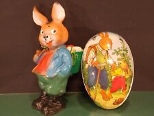 Oster Hase antik 60er Jahre Ostereier Holz Erzgebirge Pappmachée Füll Ei