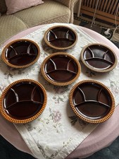 6 Vintage Fondue Teller 80iger Jahre