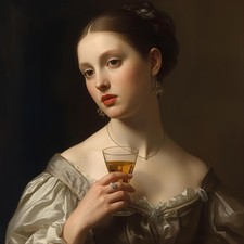 Akt Mit Drink weiblich Malerei