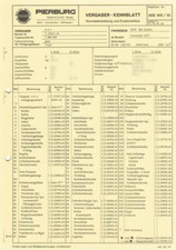 Einstelldaten Datenblatt