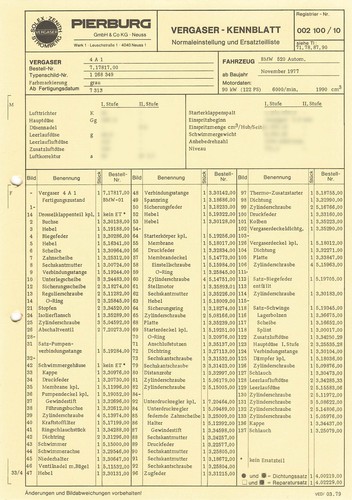 Einstelldaten datenblatt - einstelldaten,