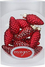 Glas Zapfen Deko Rot Glänzend