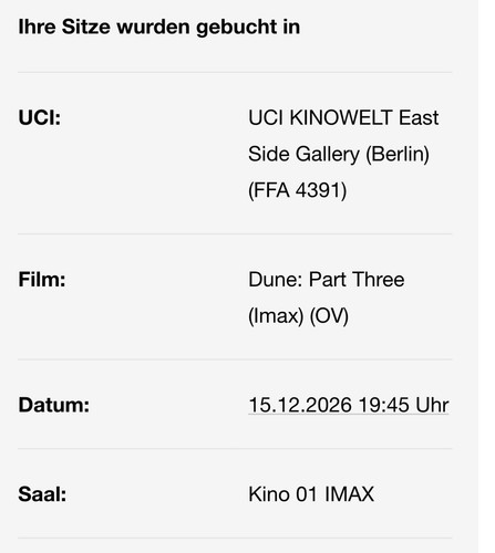 Imax dune part - three, /